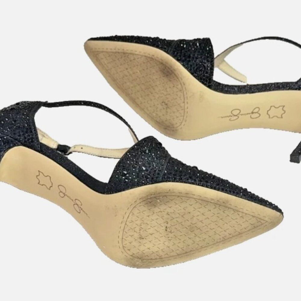 Jessica Simpson Accile Black Rhinestone Heels Size 8M – Worn Twice - Picture 8 of 10